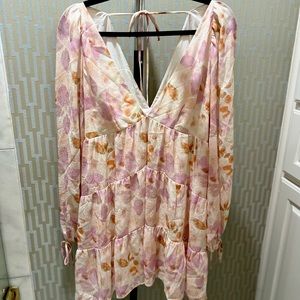 House of Harlow 1960 x Sofie Richie fluera mini dress watercolor lillies